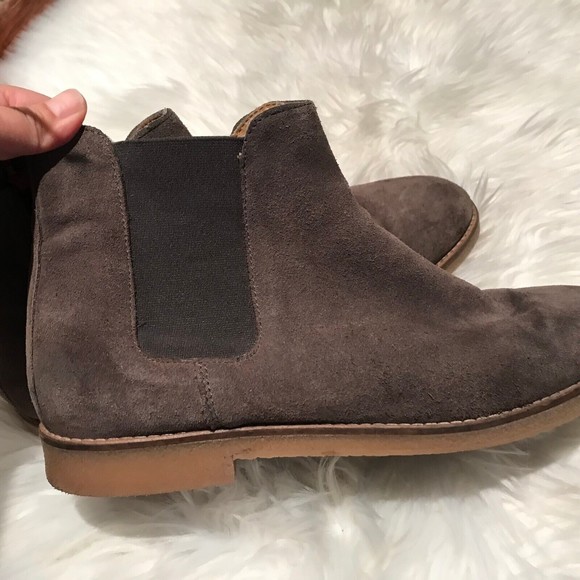Zara Man Brown Suede Leather Pull On Moto Chelsea Ankle Boots Men\'s 44 / 10.5 main image 4